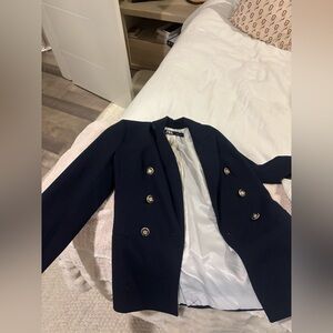 Zara Elegant Navy Blazer with Gold Buttons